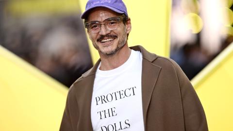 Pedro Pascal wearing the pro-trans rights shirt