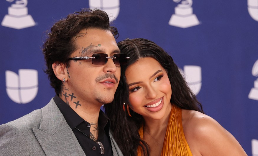 Latin Grammys 2025. Christian Nodal and Angela Aguilar tattoos