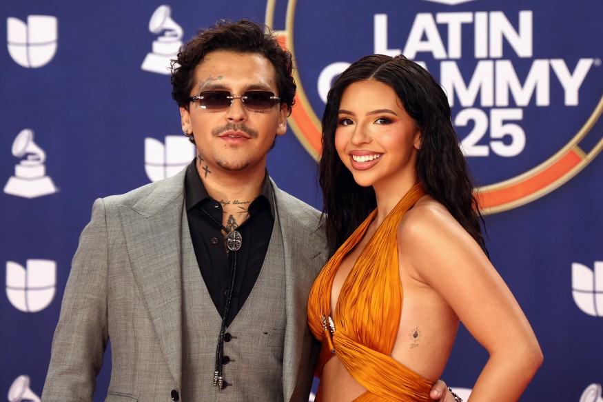 Latin Grammys 2025. Christian Nodal and Angela Aguilar tattoos