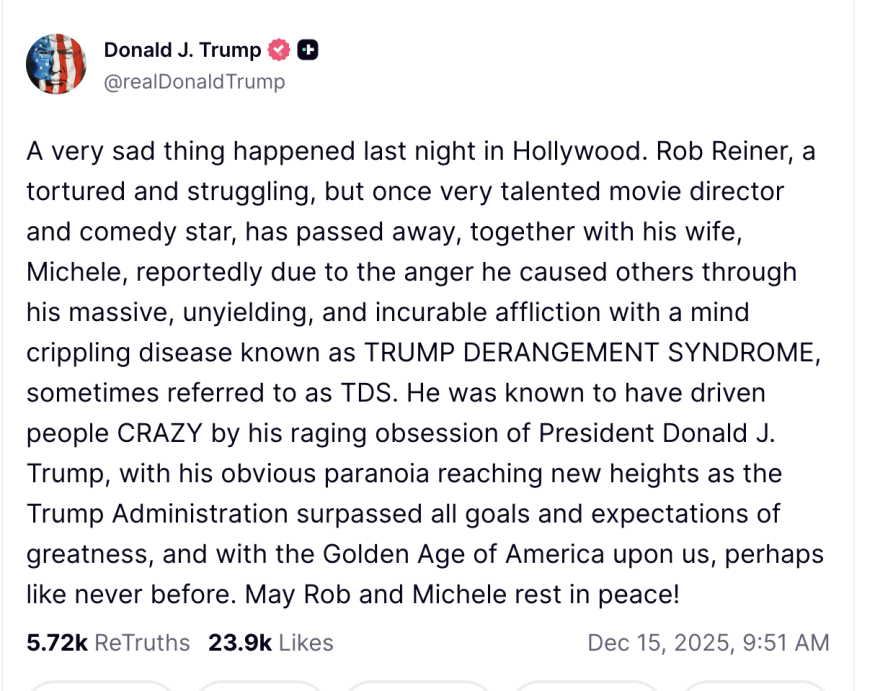 Trump's truth social post