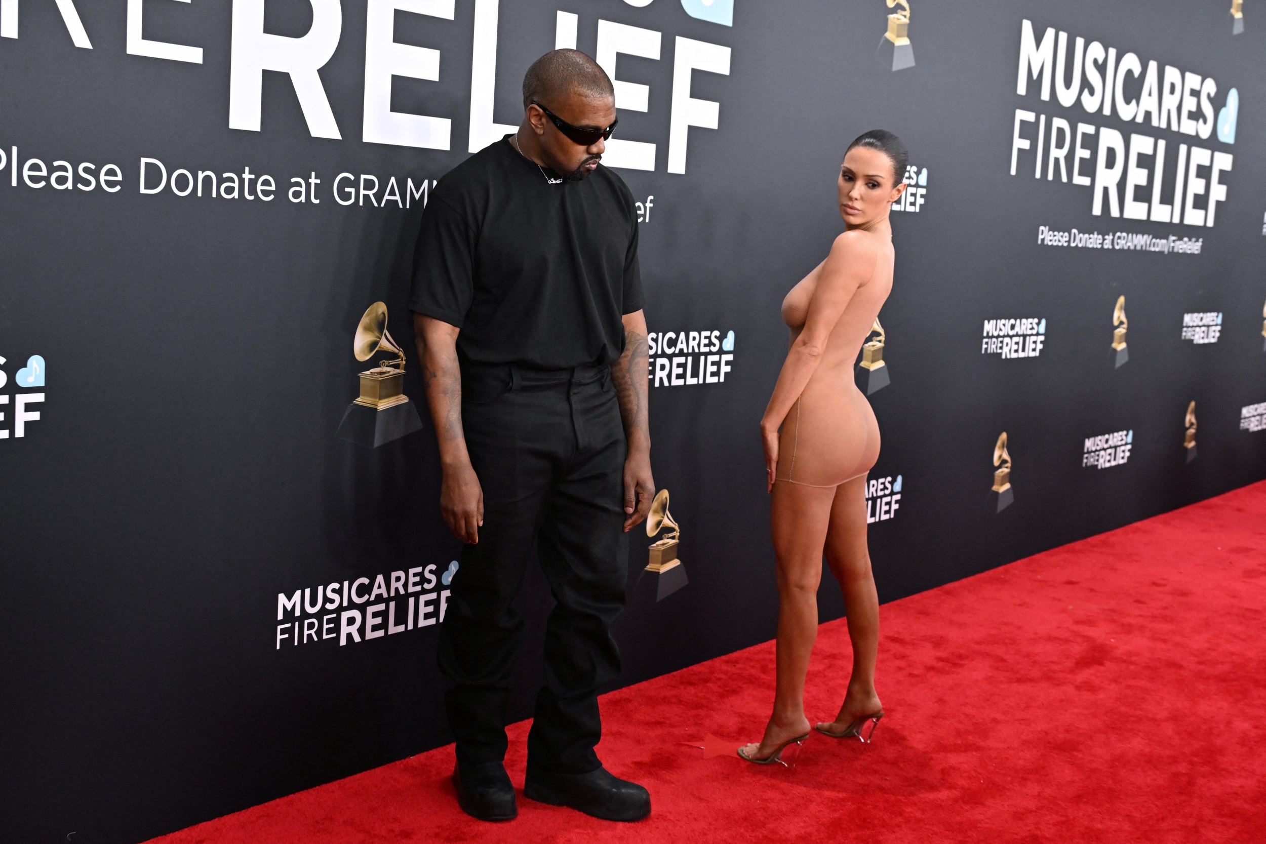 Kanye West and Bianca Censori Grammys 2025