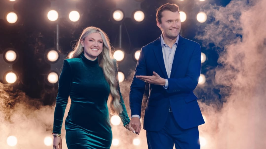 Erika Kirk with her late husband, Charlie Kirk