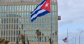 A Cuban and a US flag